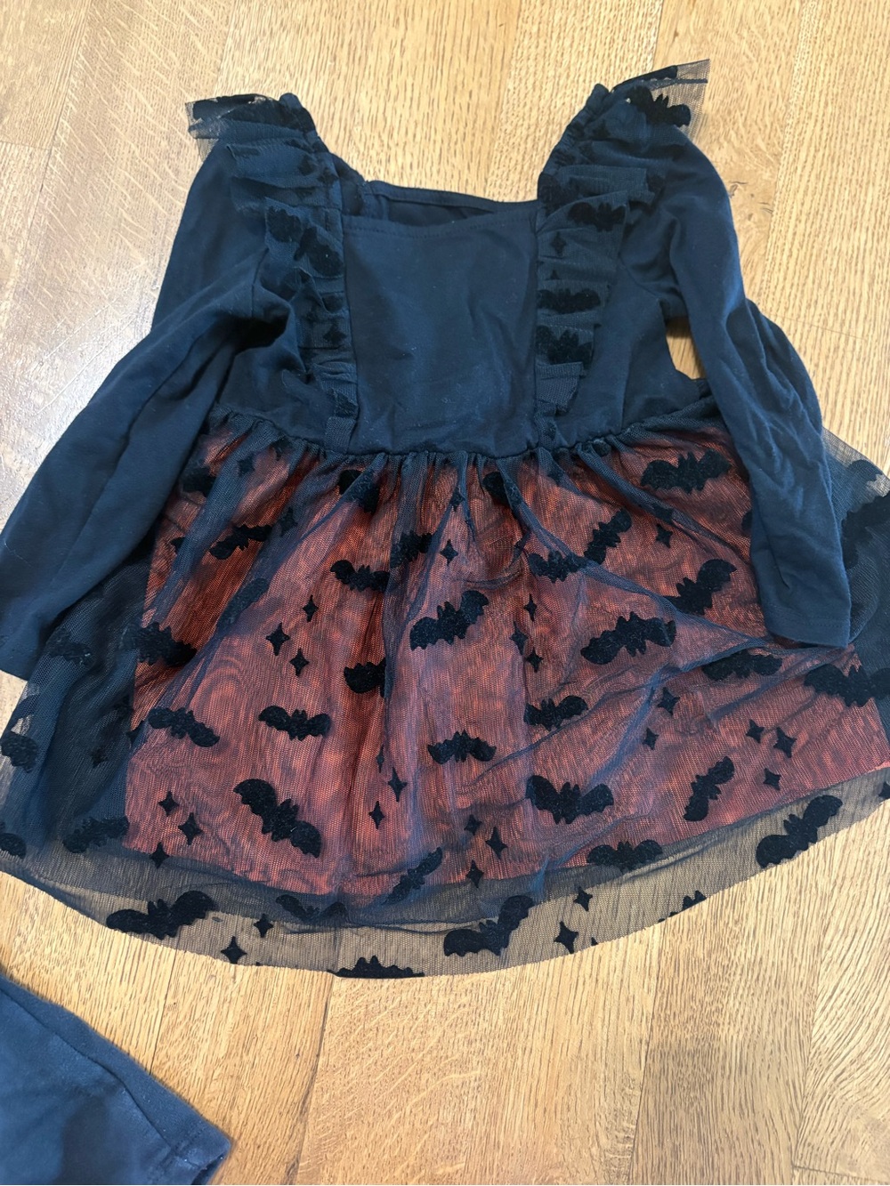 Cat & Jack Black and Orange Bat Tulle Dress